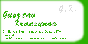 gusztav kracsunov business card